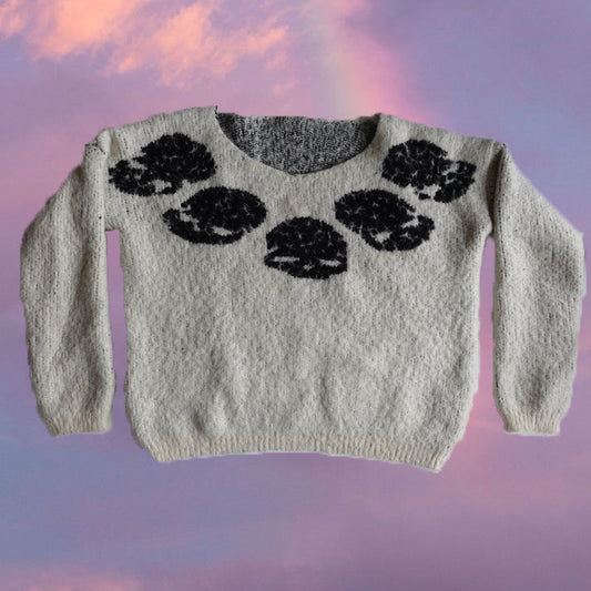Vintage Y2K Fairy Grunge Alcott Skull Sweater (S/M)