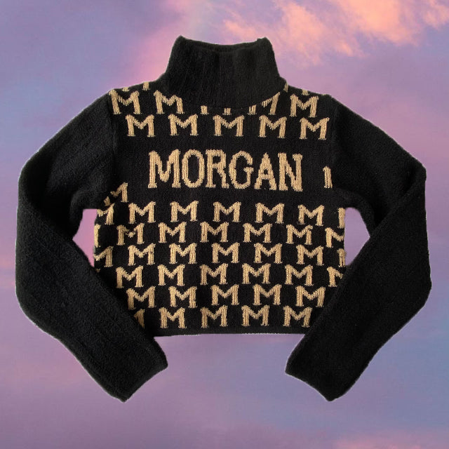 Vintage 90's Morgan de Toi Logo Cropped Turtleneck Sweater (XS/S)