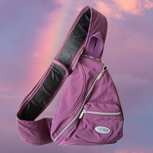 Vintage 90’s Techwear Purple One Shoulder Backpack