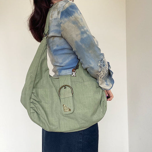 Vintage 90's Indie Grunge Roxy Khaki Shoulder Boho Bag