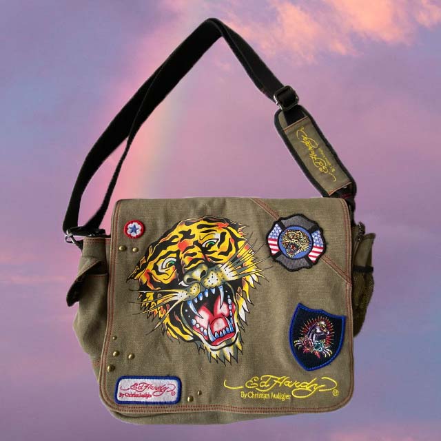 Vintage Y2K Ed Hardy Crossbody Messenger Bag