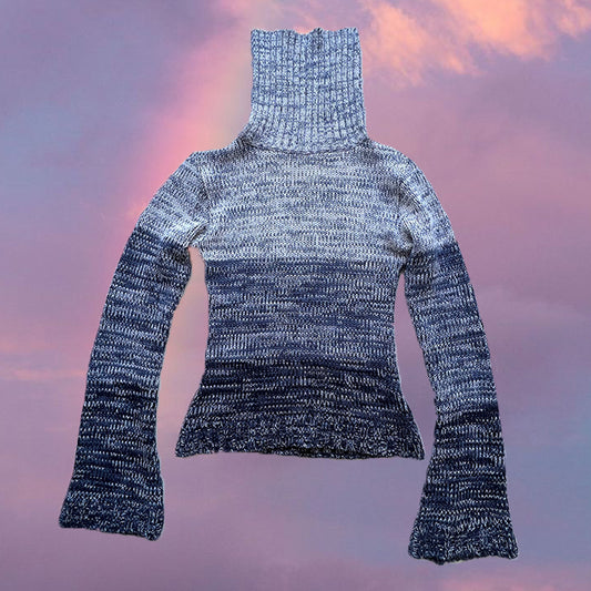 Vintage 90's Spring Blue Rollneck Sweater (S/M)