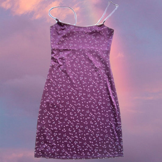 Vintage 90's Romantic Purple Floral Cami Dress (S)