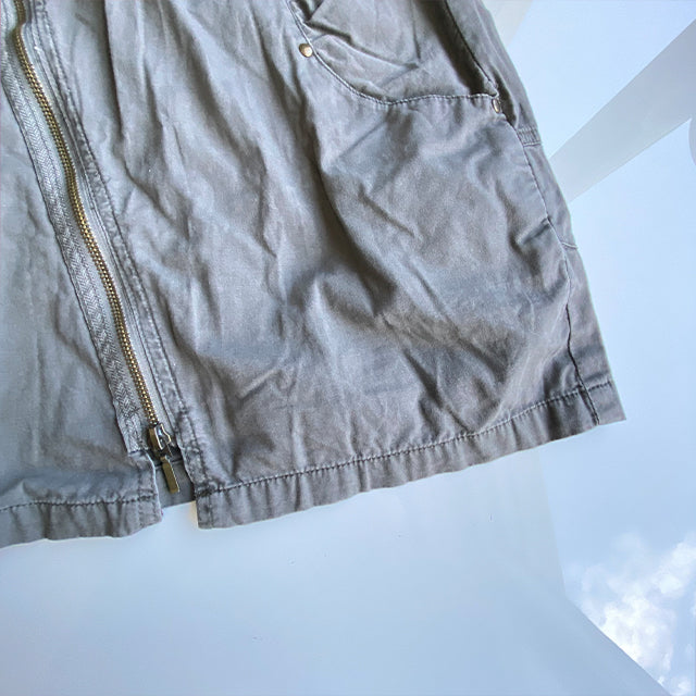 Vintage 90's Archive Khaki Cargo Zip Dress (38 EU / UK 10 / US 6)