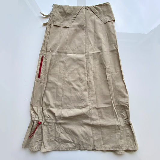 Vintage 90’s Archive Beige Cargo Maxi Skirt with Red Details (36 EU / 8 UK / 4 US)