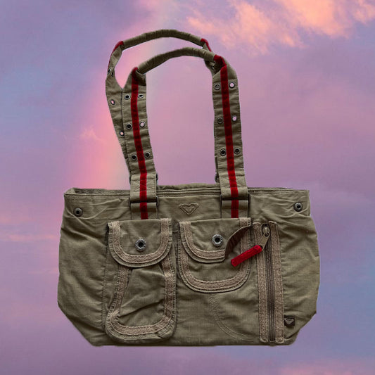 Vintage 90's Sporty Roxy Khaki Shoulder Bag