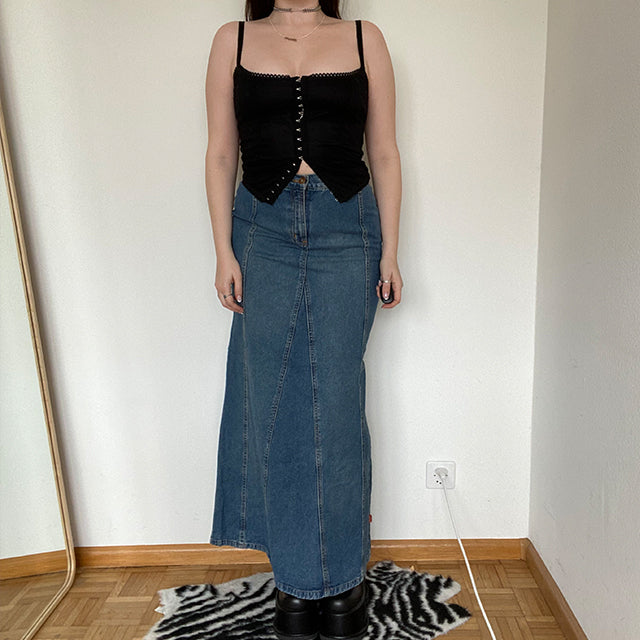 Vintage 90's Phoebe Buffay Denim Maxiskirt (36 EU / 8 UK)