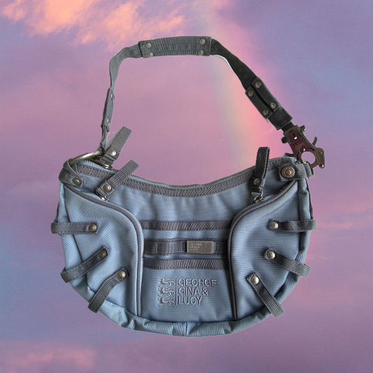Vintage Y2K Cyber George Gina and Lucy Blue Shoulder Bag