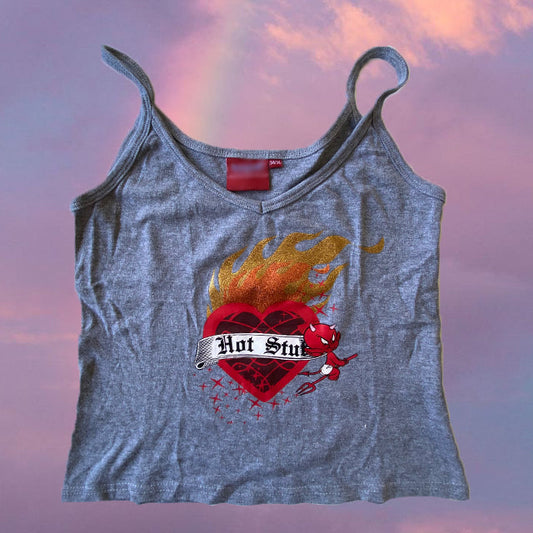 Vintage 90's Skater "Hot Stuff" Grey Cami Top (L)