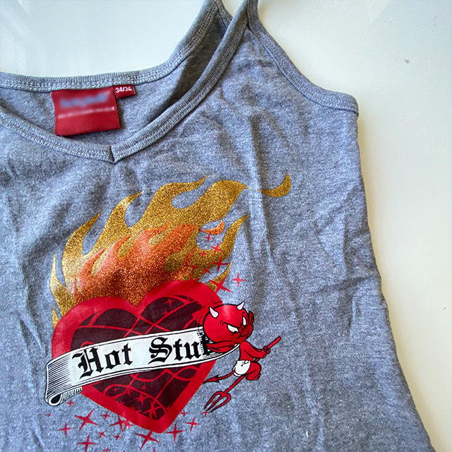 Vintage 90's Skater "Hot Stuff" Grey Cami Top (L)