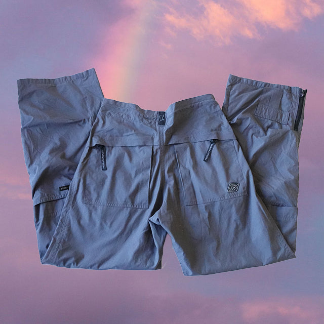 Vintage 90's Raver Low Waist Grey Baggy Cargos (36 EU / UK 8)