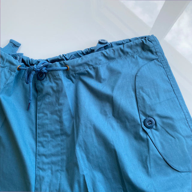 Vintage 90's Archive Blue Parachute Baggy Cargo Pants (M-L)