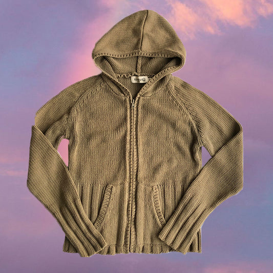 Vintage 90's Tan Knit Hoodie (S/M)