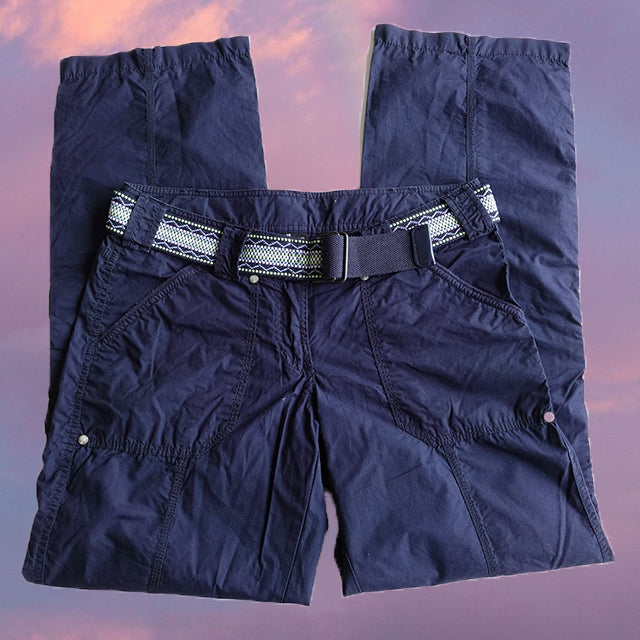 Vintage Y2K Low Waist Navy Cargos with Removable Belt (38 EU/UK 10)