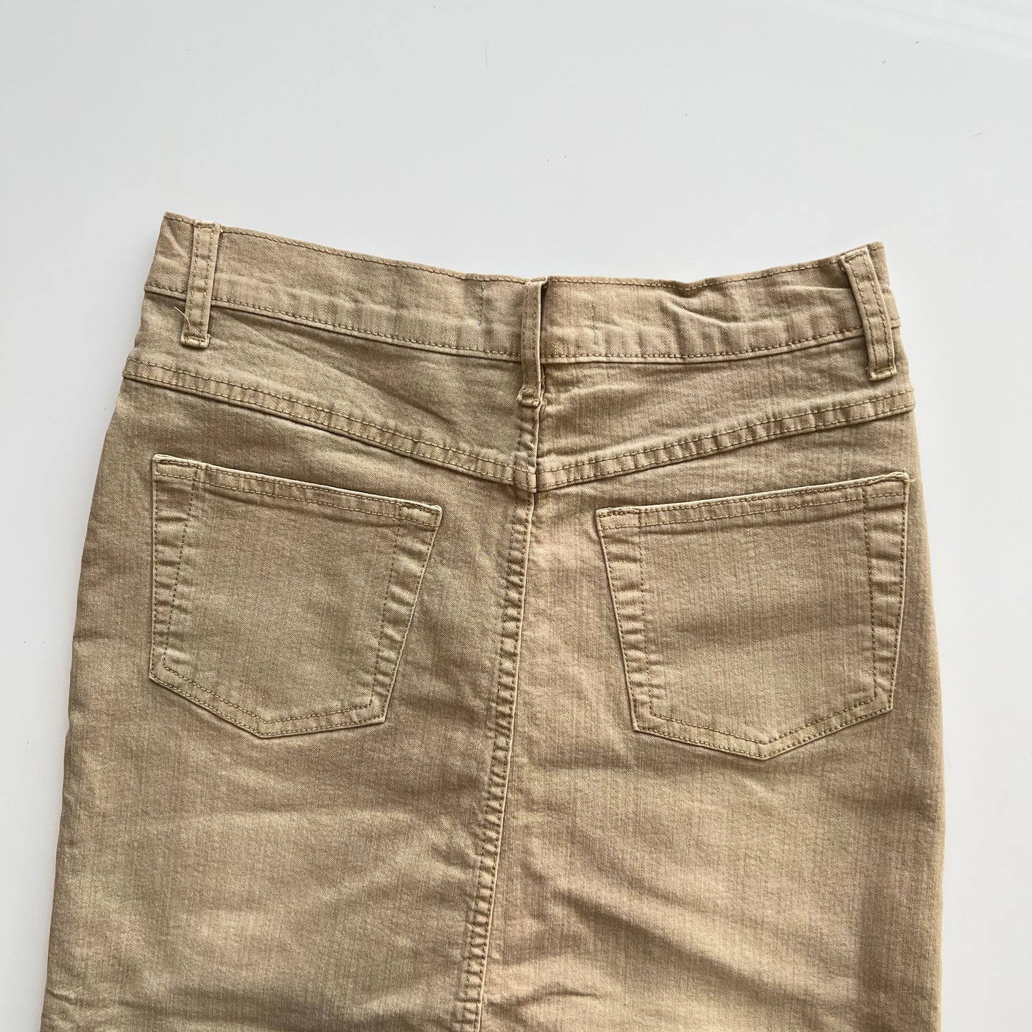 Vintage Y2K Hippie Tan Denim Midi Skirt (34 EU / UK 6 / US 2)