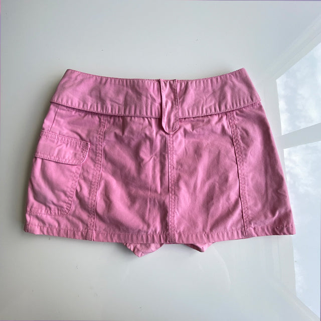 Vintage Y2K Rockstar Pink Mini Skirt with Buckle Belt (34 EU / UK 6 / US 2)