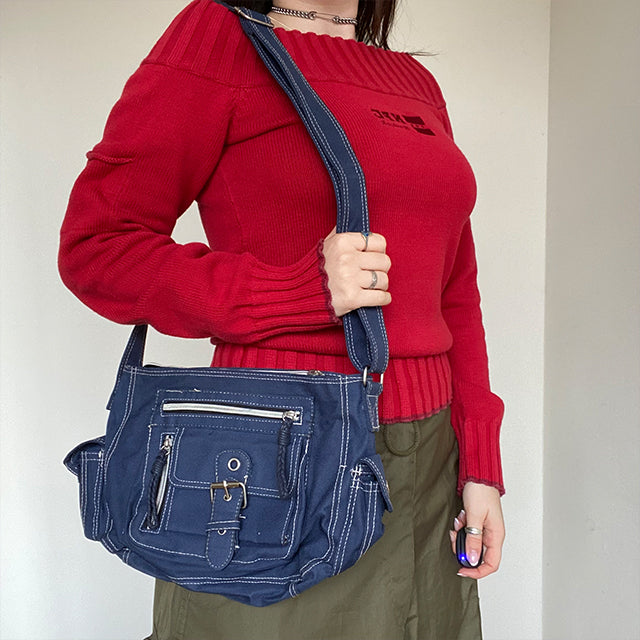 Vintage 90's Blue Cargo Crossbody Bag