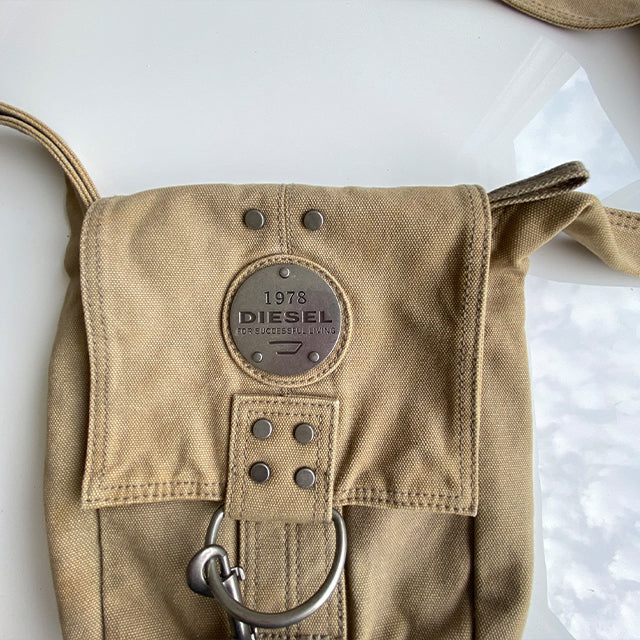 Vintage 90's Grunge Diesel Beige Crossbody Bag