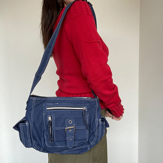 Vintage 90's Blue Cargo Crossbody Bag