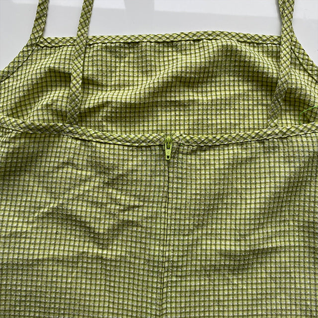 Vintage 90's Spring Green Gingham Dress (S / 36 EU / UK 8 / US 4)