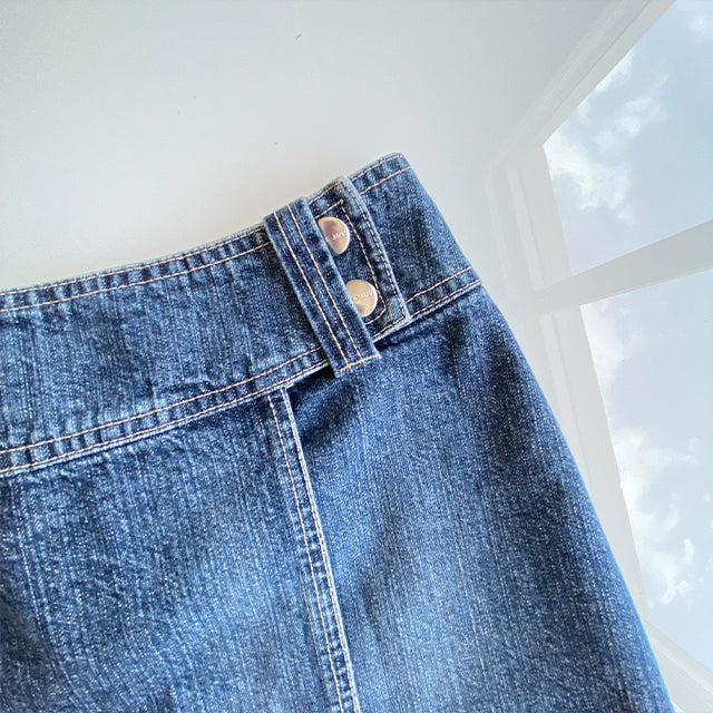 Vintage 90's Grunge Wrap Denim Mini Skirt (34 EU / UK 6 / US 2)