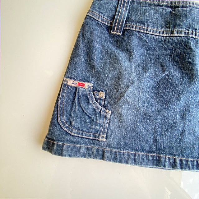 Vintage 90's Grunge Wrap Denim Mini Skirt (34 EU / UK 6 / US 2)