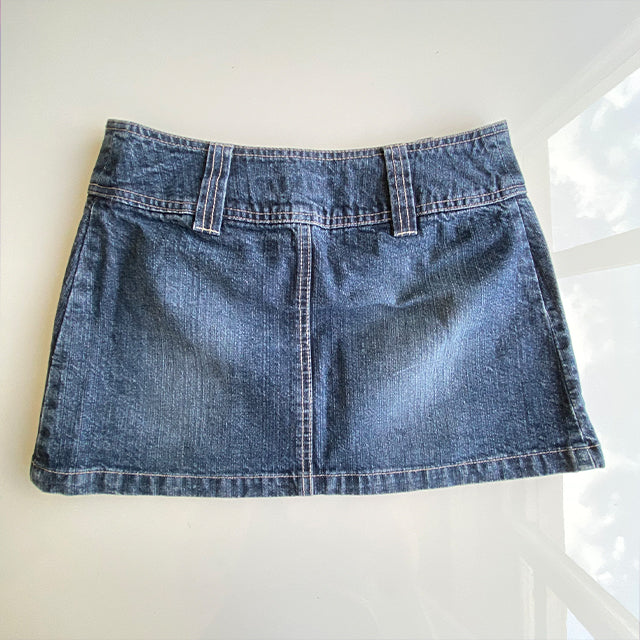 Vintage 90's Grunge Wrap Denim Mini Skirt (34 EU / UK 6 / US 2)