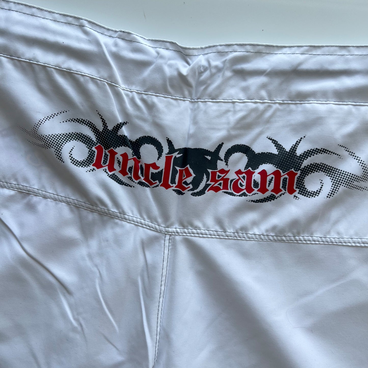 Vintage 90's Techwear Rave White Parachute Pants with Tramp Stamp (XS/S/M)