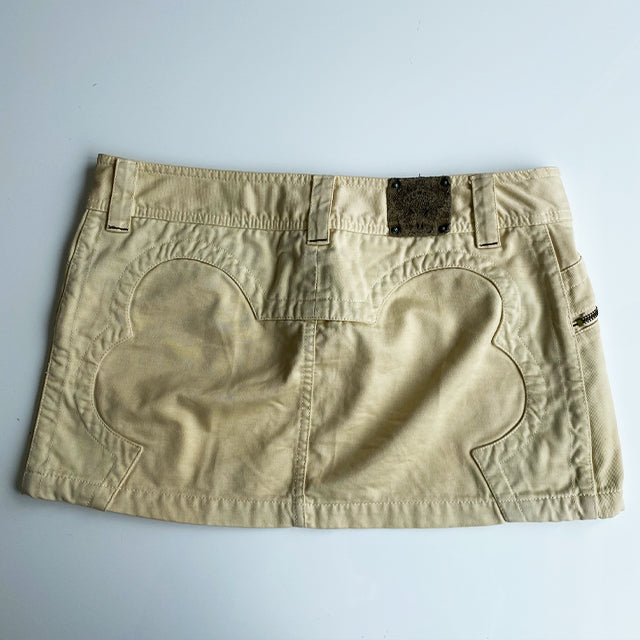 Vintage Y2K Diesel Beige Low Waist Mini Skirt (38 EU / UK 10 / US 6)