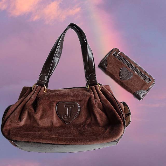 Vintage Y2K Brown Juicy Couture Bag & Wallet