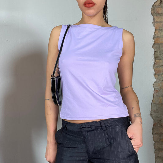 Vintage 90's Clubwear Lilac High Neck Tank Top (S/M)