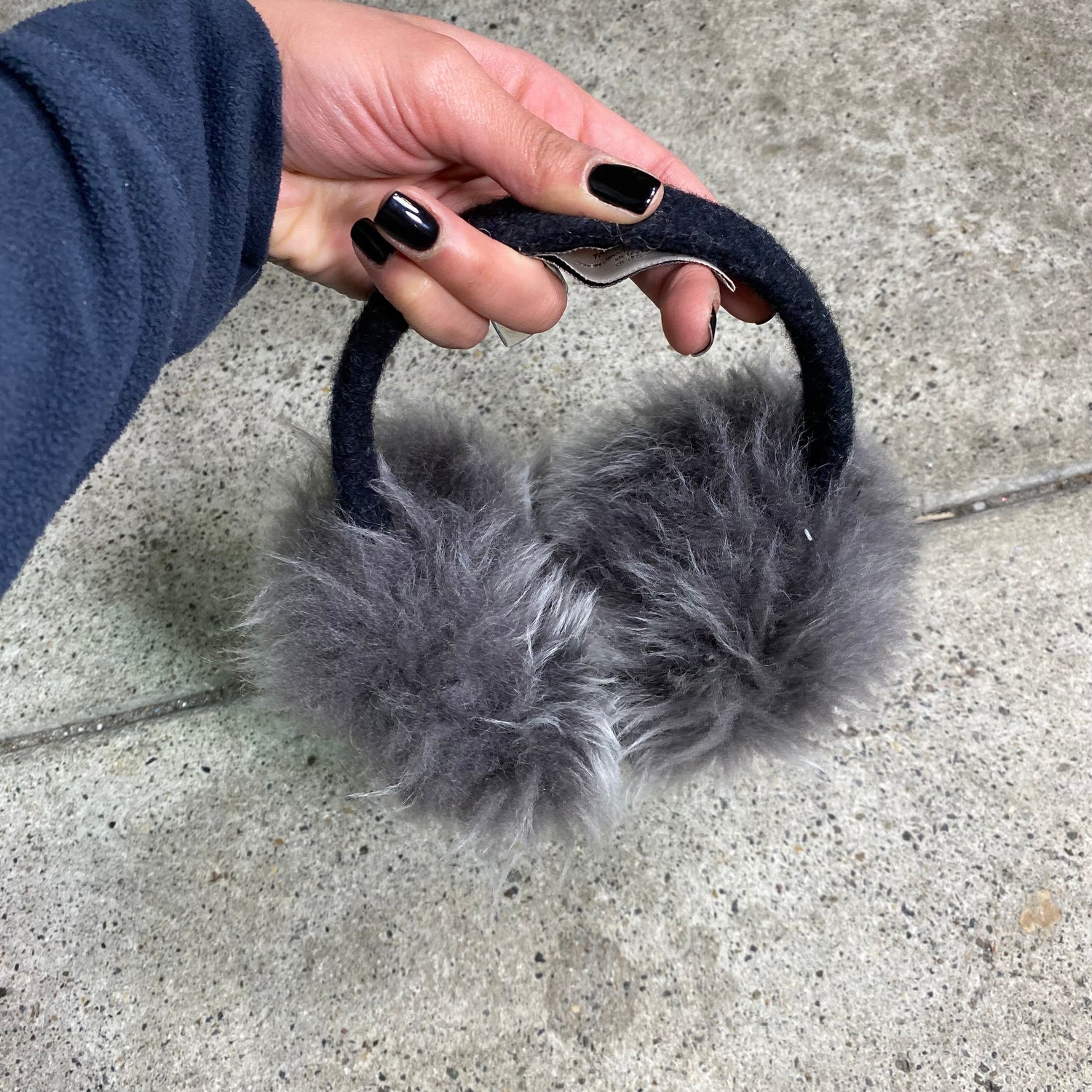 Vintage 90's Archive UGG Grey Faux Fur Ear Muffs Michelle Tamar