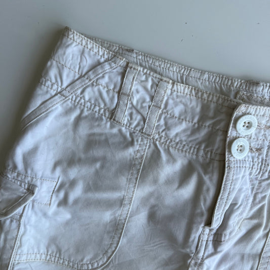 Vintage 90's Abercrombie Cargo White Low Waist Mini Skirt (34 EU / UK 6 / US 2)