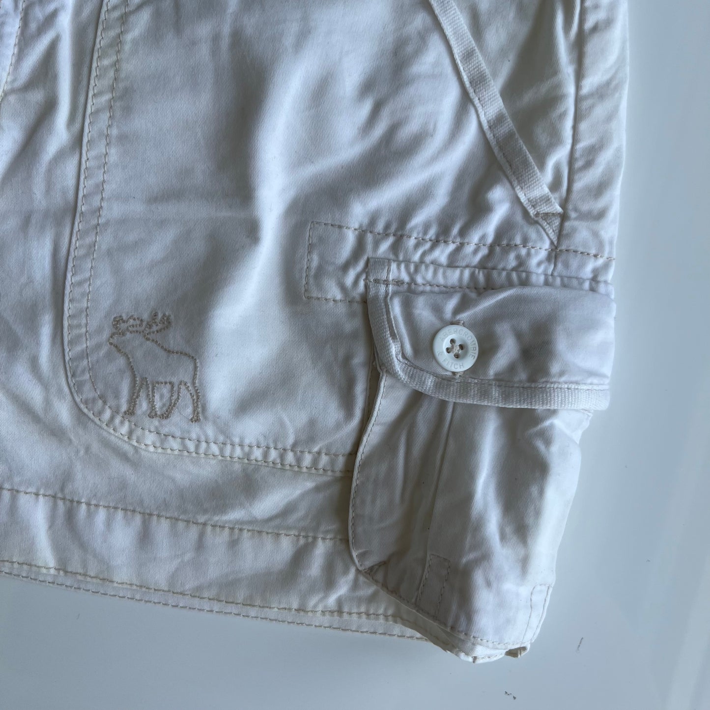 Vintage 90's Abercrombie Cargo White Low Waist Mini Skirt (34 EU / UK 6 / US 2)