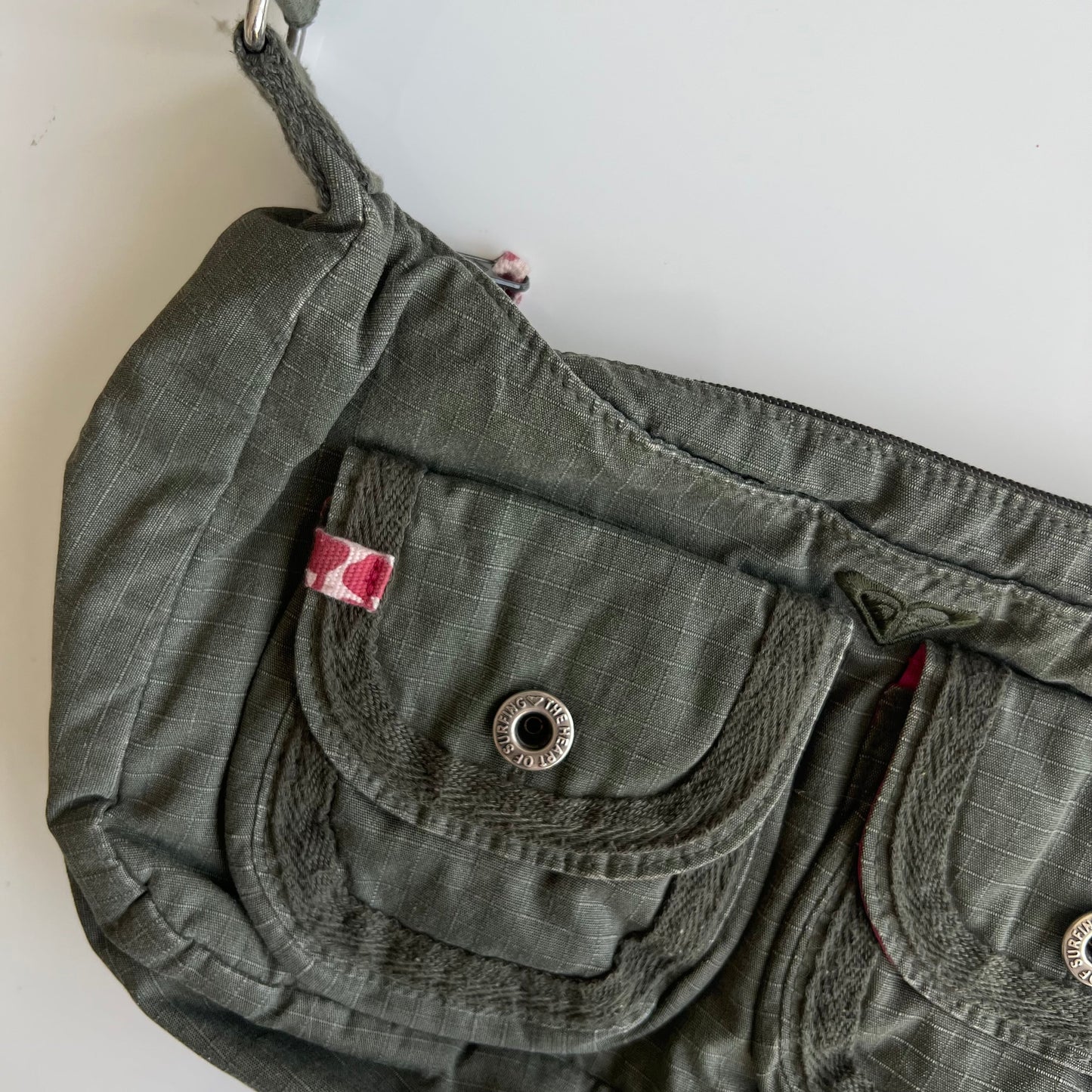 Vintage 90's Grunge Skater Khaki Cargo Shoulder Bag