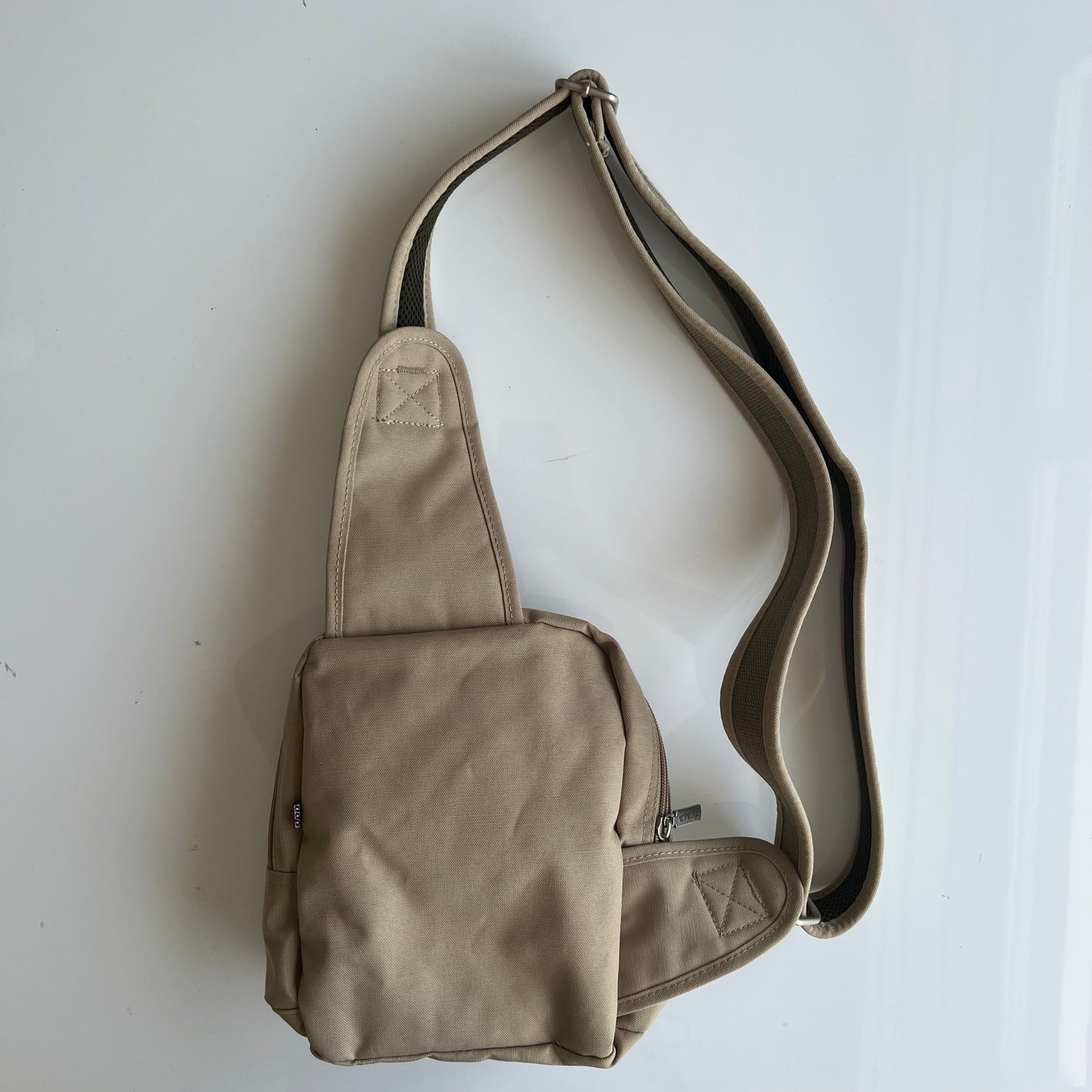 Vintage 90's Techwear Tan One Shoulder Mini Backpack