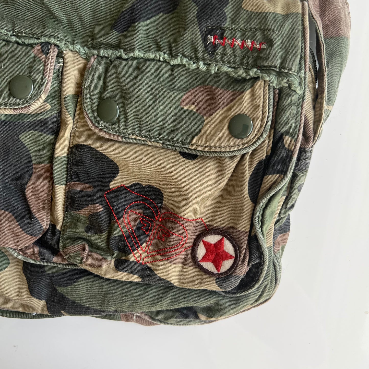 Vintage Y2K Grunge Skater Camo Crossbody Messenger Bag