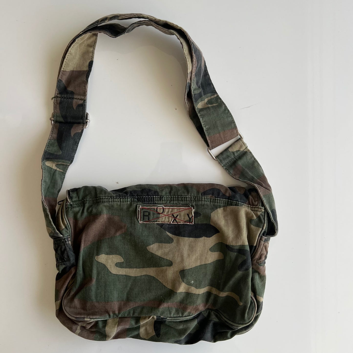 Vintage Y2K Grunge Skater Camo Crossbody Messenger Bag