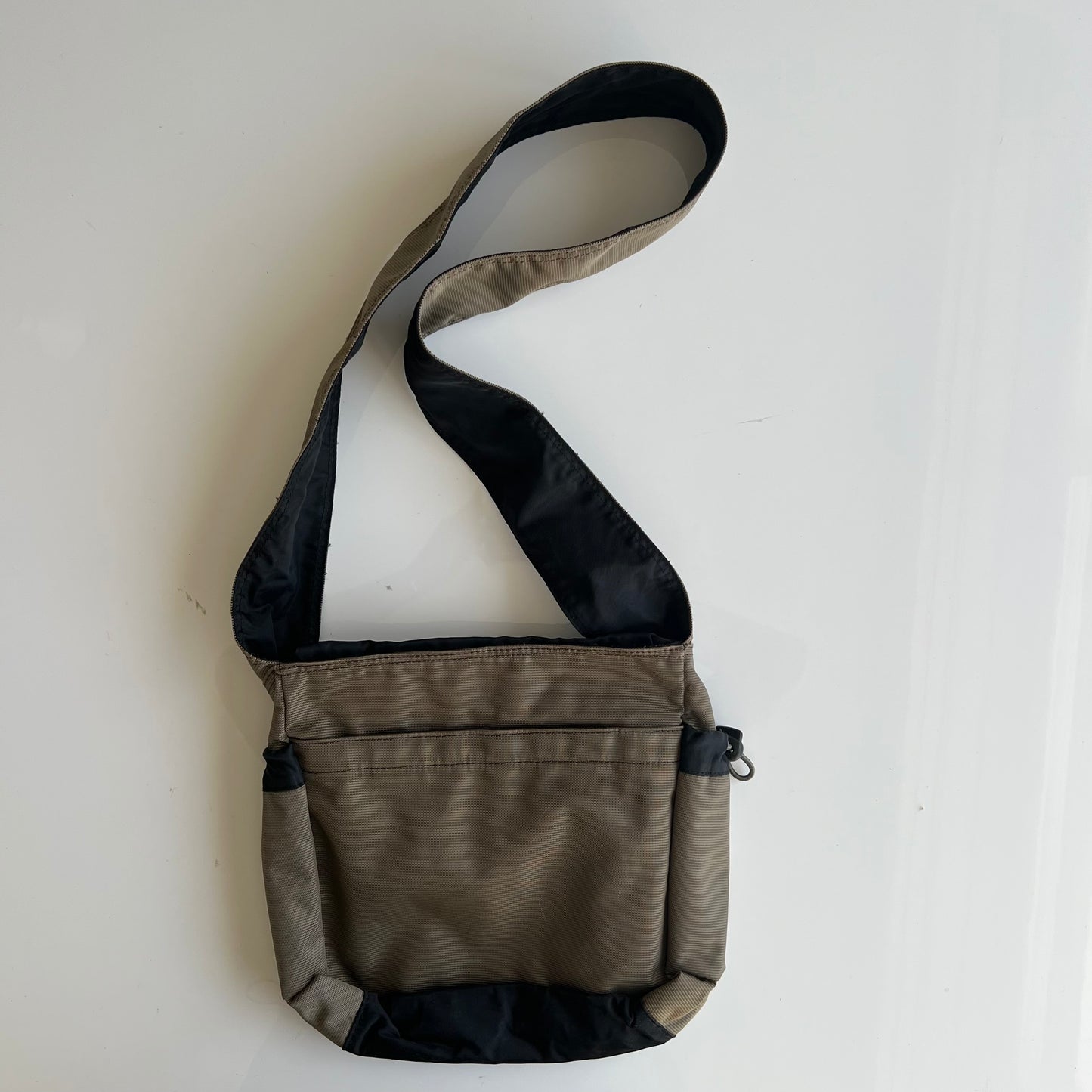 Vintage 90's Festival Khaki Cargo Crossbody Bag with Toggle Detail