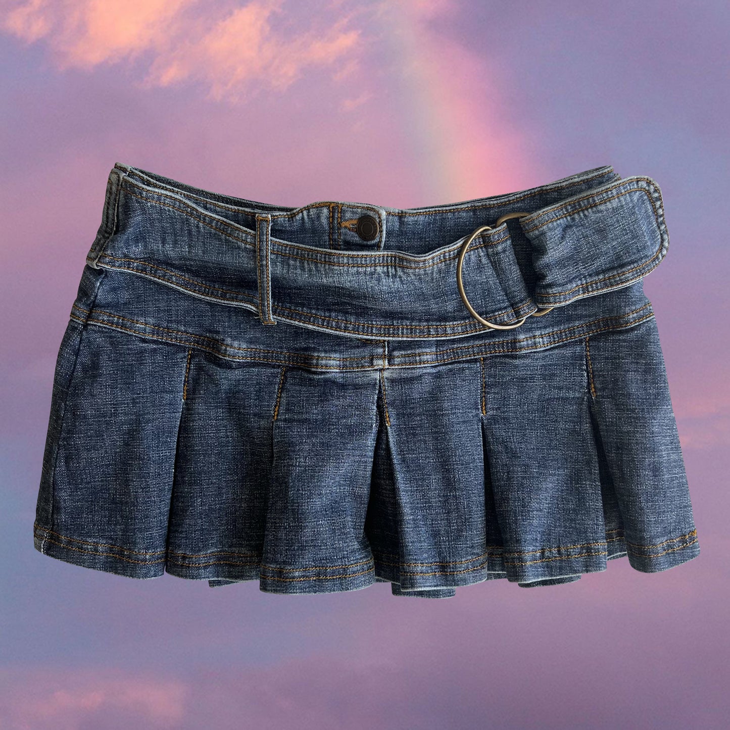 Pleated denim 2025 skirt uk