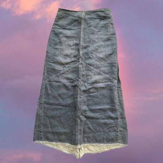 Vintage 90's Hippie Denim Maxi Skirt (36 EU / UK 8 / US 4)