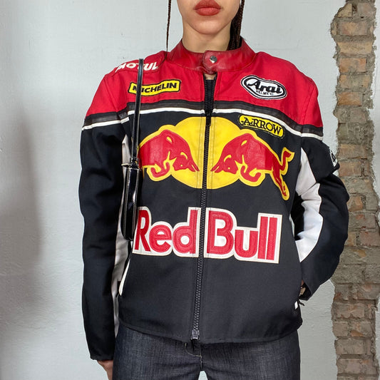 Vintage 2000's Red Bull Black and Red Racer Jacket (M/L)