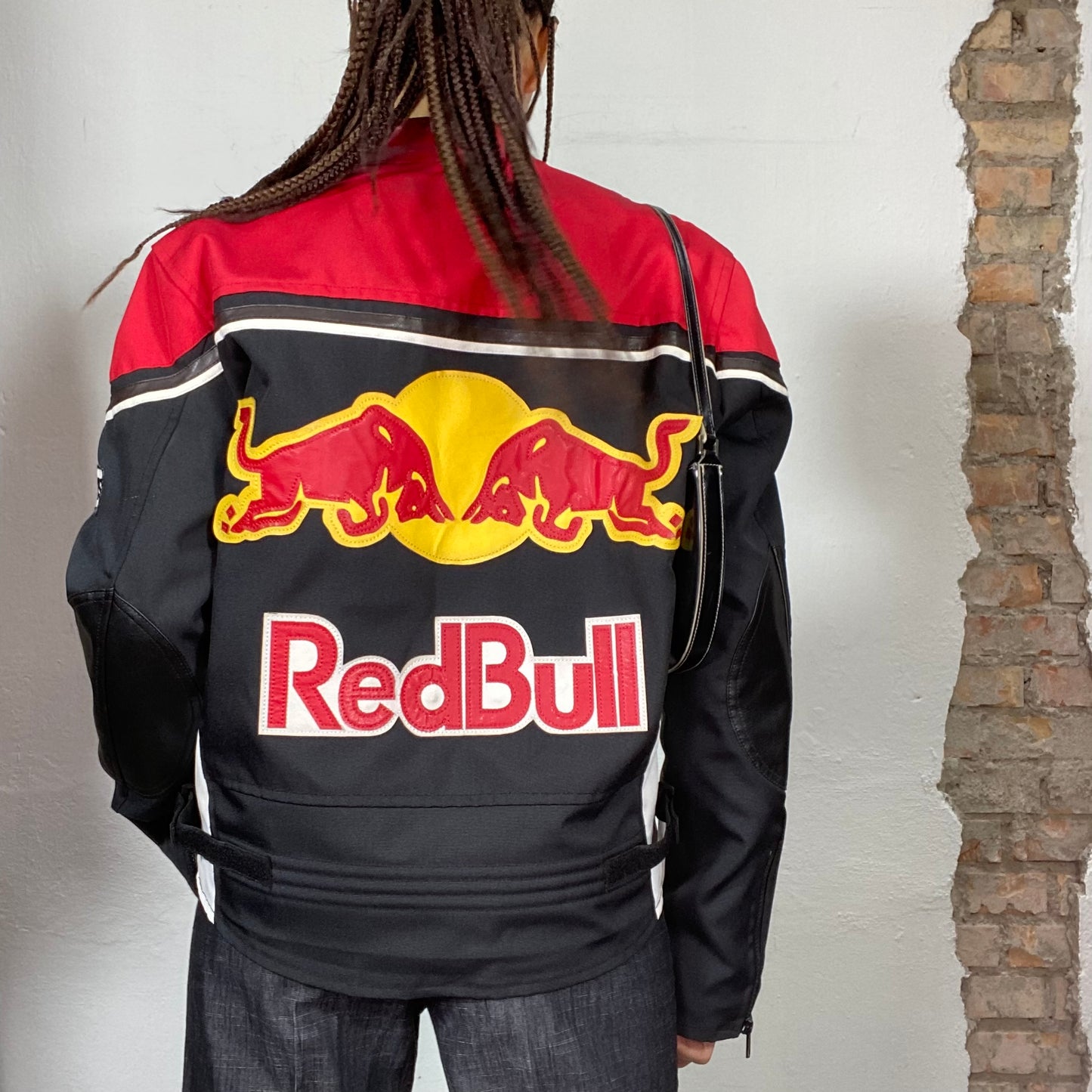 Vintage 2000's Red Bull Black and Red Racer Jacket (M/L)