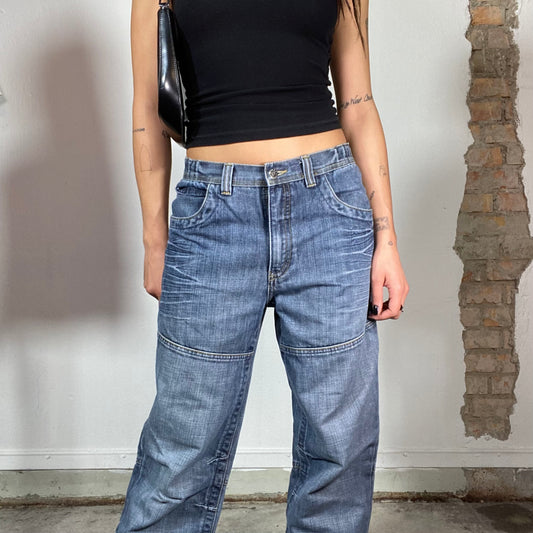 Vintage 90's Streetstyle Baggy Light Wash Denim Boyfriend Jeans (S/M)