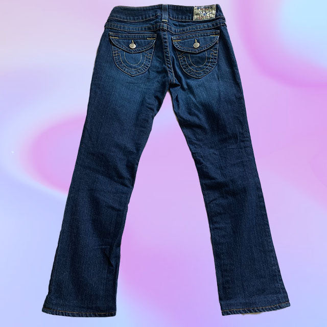 Vintage Y2K Low Waist True Religion Flare Jeans (34)