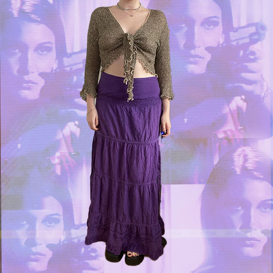 Vintage 90's Purple Fairy Long Skirt (38/40)