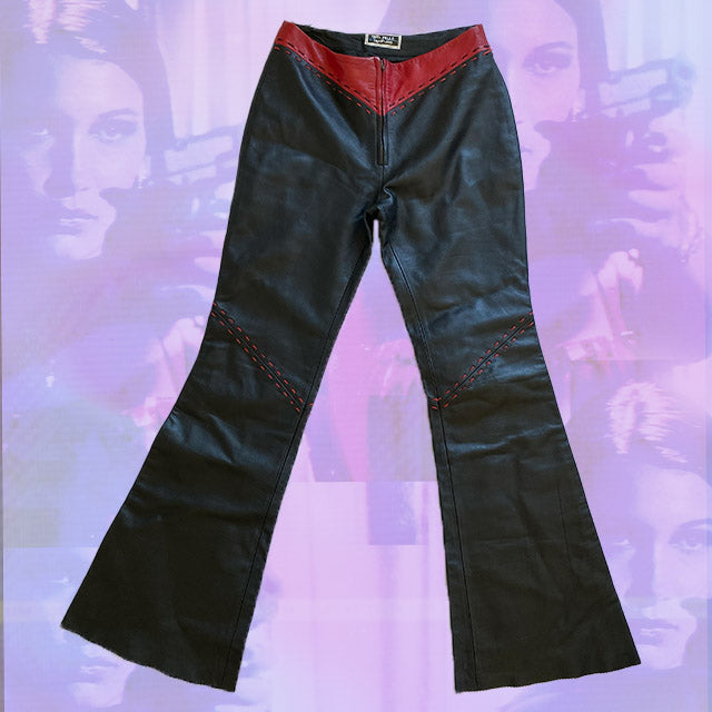 Vintage 90's Racer Leather Pants (38)