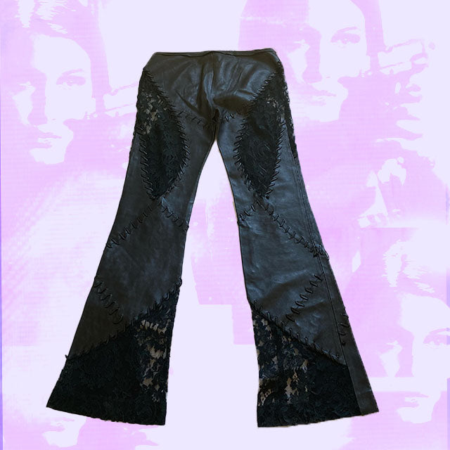 Vintage 90's Leather and Lace Pants (36)