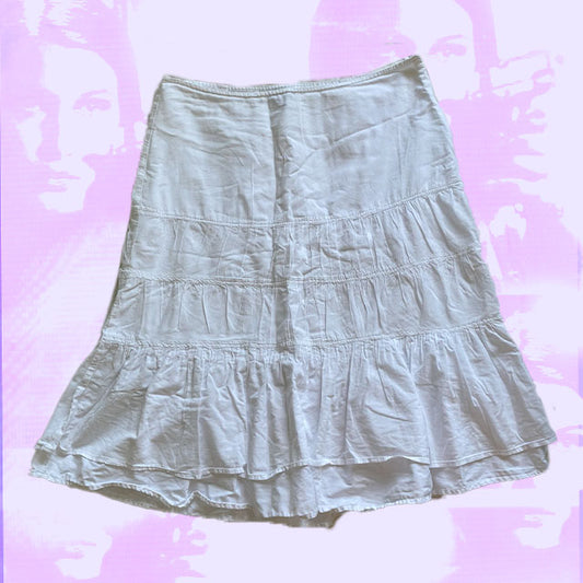 Vintage 90's White Fairy Midi Skirt (38)