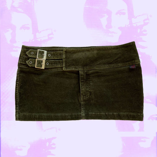 Vintage Y2K Bench Green Cord Skirt (S)